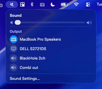 Sound menu